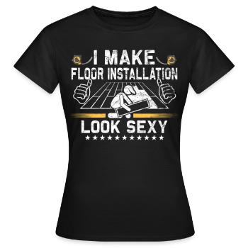 Flooring carpet installers - Women's T-Shirt - black - Front - AI Model Female 172 dark (172cm)