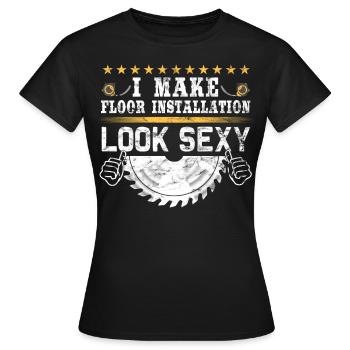 Flooring carpet installers - Women's T-Shirt - black - Front - AI Model Female 172 dark (172cm)