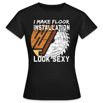 Flooring carpet installers - Women's T-Shirt - black - Front - AI Model Female 172 dark (172cm)