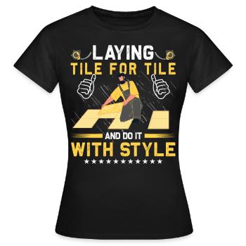 Flooring carpet installers - Women's T-Shirt - black - Front - AI Model Female 172 dark (172cm)