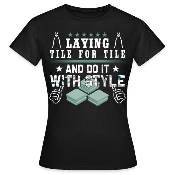 Flooring carpet installers - Women's T-Shirt - black - Front - AI Model Female 172 dark (172cm)