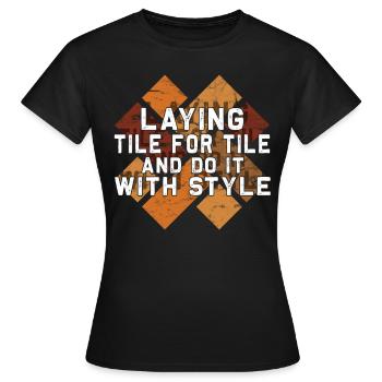 Flooring carpet installers - Women's T-Shirt - black - Front - AI Model Female 172 dark (172cm)