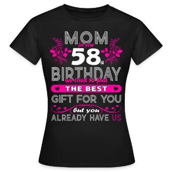 Funny Birthday Wishes Women 58th Birthday - Women's T-Shirt - black - Front - AI Model Female 172 dark (172cm)