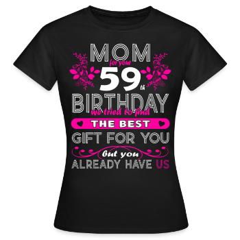 Funny Birthday Wishes Women 59th Birthday - Women's T-Shirt - black - Front - AI Model Female 172 dark (172cm)