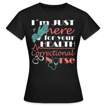 Infirmières et infirmiers correctionnels en milieu carcéral - T-shirt Femme - noir - Devant - AI Model Female 172 dark (172cm)