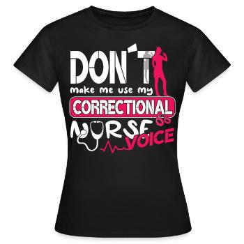 Infirmières et infirmiers correctionnels en milieu carcéral - T-shirt Femme - noir - Devant - AI Model Female 172 dark (172cm)