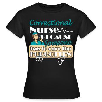 Infirmières et infirmiers correctionnels en milieu carcéral - T-shirt Femme - noir - Devant - AI Model Female 172 dark (172cm)