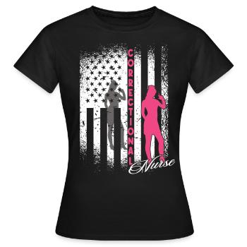 Infirmières et infirmiers correctionnels en milieu carcéral - T-shirt Femme - noir - Devant - AI Model Female 172 dark (172cm)