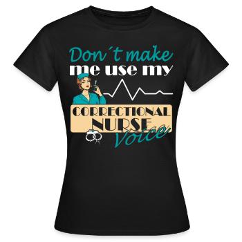 Infirmières et infirmiers correctionnels en milieu carcéral - T-shirt Femme - noir - Devant - AI Model Female 172 dark (172cm)
