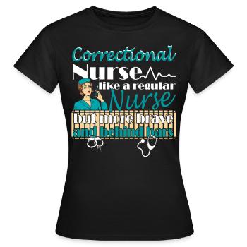 Infirmières et infirmiers correctionnels en milieu carcéral - T-shirt Femme - noir - Devant - AI Model Female 172 dark (172cm)