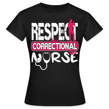 Infirmières et infirmiers correctionnels en milieu carcéral - T-shirt Femme - noir - Devant - AI Model Female 172 dark (172cm)