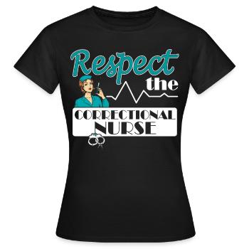 Infirmières et infirmiers correctionnels en milieu carcéral - T-shirt Femme - noir - Devant - AI Model Female 172 dark (172cm)