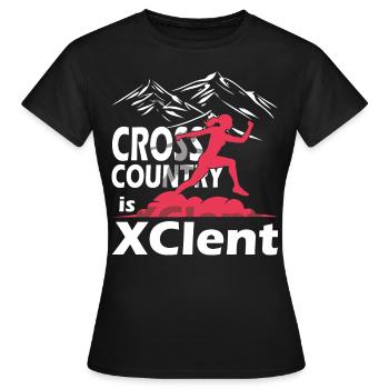 XC running present for men and women - Women's T-Shirt - black - Front - AI Model Female 172 dark (172cm)