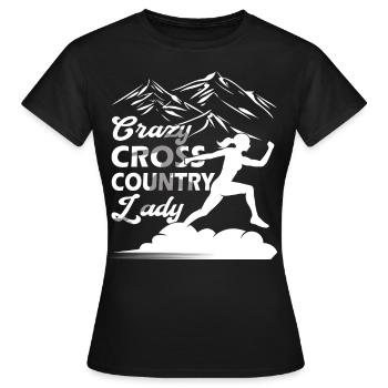 XC running present for men and women - Women's T-Shirt - black - Front - AI Model Female 172 dark (172cm)