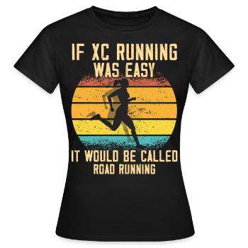 XC running present for men and women - Women's T-Shirt - black - Front - AI Model Female 172 dark (172cm)