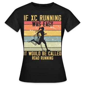 XC running present for men and women - Women's T-Shirt - black - Front - AI Model Female 172 dark (172cm)