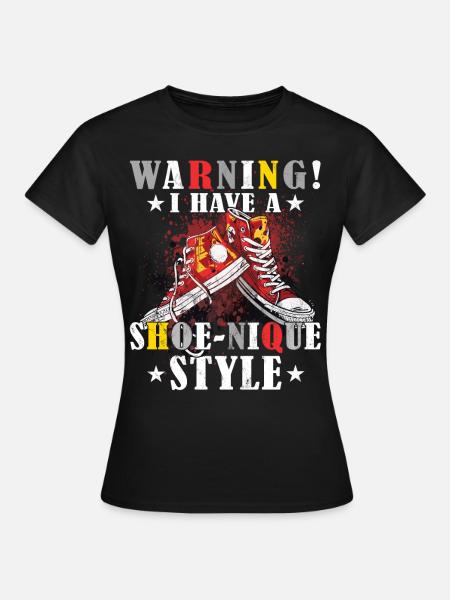 Lustiger Sneaker -Sammler - Turnschuhe - Frauen T-Shirt - Schwarz