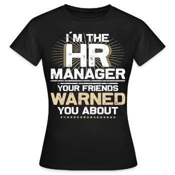 Café, dossiers et potins - Agent RH - T-shirt Femme - noir - Devant - AI Model Female 172 dark (172cm)