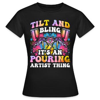 Cool Artist Art Acrylic Painting Casting Color - T-shirt Femme - noir - Devant - AI Model Female 172 dark (172cm)