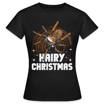 Haariger Weihnachtsfest - Tarantula Besitzer - Frauen T-Shirt - Schwarz - Vorne - AI Model Female 172 dark (172cm)