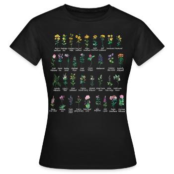 Texas Flagge Mit Floralem Frühling Texas - Frauen T-Shirt - Schwarz - Vorne - AI Model Female 172 dark (172cm)