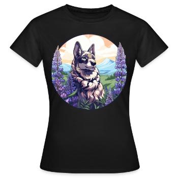 Texas Bluebonnet Mit Floralem Frühling Texas - Frauen T-Shirt - Schwarz - Vorne - AI Model Female 172 dark (172cm)