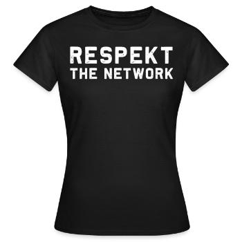 "Resp. Das Netzwerk" Funny System Engineering - Frauen T-Shirt - Schwarz - Vorne - AI Model Female 172 dark (172cm)