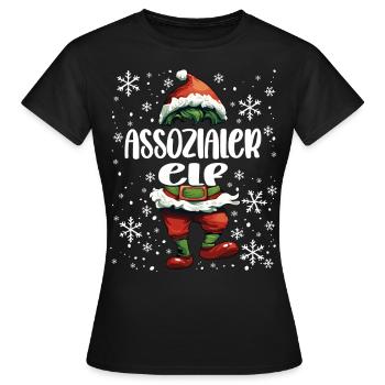 Weihnachtsoutfit Assozialer Elf - Frauen T-Shirt - Schwarz - Vorne - AI Model Female 172 dark (172cm)
