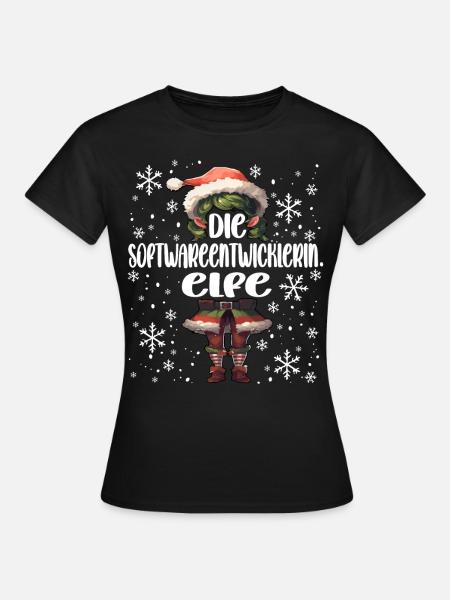 Weihnachtsoutfit Softwareentwicklerin - Frauen T-Shirt - Schwarz