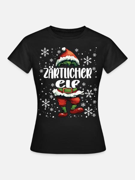 Weihnachtsoutfit Zärtlicher Elf - Frauen T-Shirt - Schwarz