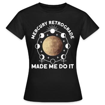 Planètes rétrogrades Mercure rétrograde - T-shirt Femme - noir - Devant - AI Model Female 172 dark (172cm)