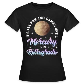Rückläufige Planeten Merkur Rückläufig - Frauen T-Shirt - Schwarz - Vorne - AI Model Female 172 dark (172cm)