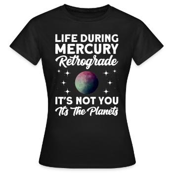Planètes rétrogrades Mercure rétrograde - T-shirt Femme - noir - Devant - AI Model Female 172 dark (172cm)