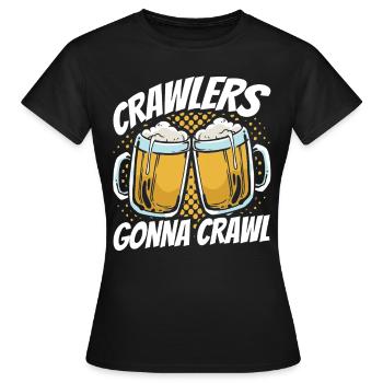 Crawled Pub Crawl Boire de l’alcool - T-shirt Femme - noir - Devant - AI Model Female 172 dark (172cm)