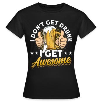 Crawled Pub Crawl Boire de l’alcool - T-shirt Femme - noir - Devant - AI Model Female 172 dark (172cm)