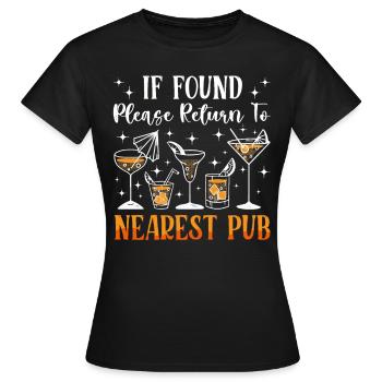 Crawled Pub Crawl Boire de l’alcool - T-shirt Femme - noir - Devant - AI Model Female 172 dark (172cm)