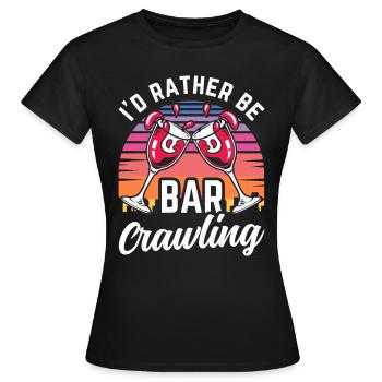 Crawled Pub Crawl Boire de l’alcool - T-shirt Femme - noir - Devant - AI Model Female 172 dark (172cm)