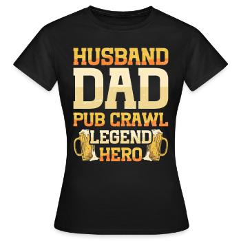 Crawled Pub Crawl Boire de l’alcool - T-shirt Femme - noir - Devant - AI Model Female 172 dark (172cm)