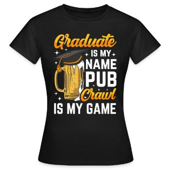 Crawled Pub Crawl Boire de l’alcool - T-shirt Femme - noir - Devant - AI Model Female 172 dark (172cm)