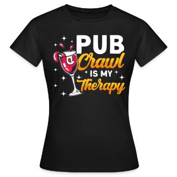 Crawled Pub Crawl Boire de l’alcool - T-shirt Femme - noir - Devant - AI Model Female 172 dark (172cm)