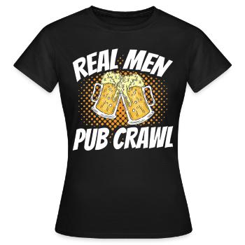 Crawled Pub Crawl Alcohol Drinking - Women's T-Shirt - black - Front - AI Model Female 172 dark (172cm)