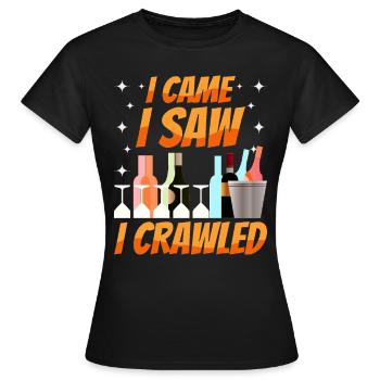 Crawled Pub Crawl Boire de l’alcool - T-shirt Femme - noir - Devant - AI Model Female 172 dark (172cm)