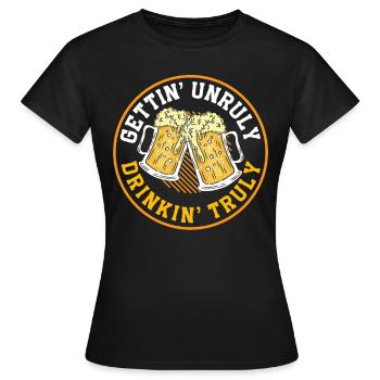 Crawled Pub Crawl Boire de l’alcool - T-shirt Femme - noir - Devant - AI Model Female 172 dark (172cm)