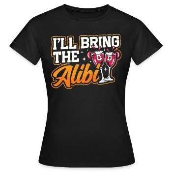 Crawled Pub Crawl Boire de l’alcool - T-shirt Femme - noir - Devant - AI Model Female 172 dark (172cm)