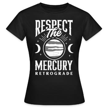 Rückläufige Planeten Merkur Rückläufig - Frauen T-Shirt - Schwarz - Vorne - AI Model Female 172 dark (172cm)