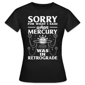 Planètes rétrogrades Mercure rétrograde - T-shirt Femme - noir - Devant - AI Model Female 172 dark (172cm)