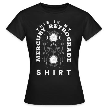 Planètes rétrogrades Mercure Rétrograde - T-shirt Femme - noir - Devant - AI Model Female 172 dark (172cm)