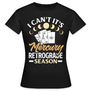 Planètes rétrogrades Mercure Rétrograde - T-shirt Femme - noir - Devant - AI Model Female 172 dark (172cm)
