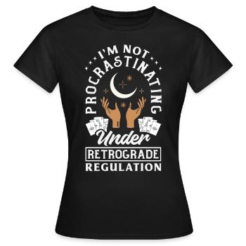 Planètes rétrogrades Mercure Rétrograde - T-shirt Femme - noir - Devant - AI Model Female 172 dark (172cm)