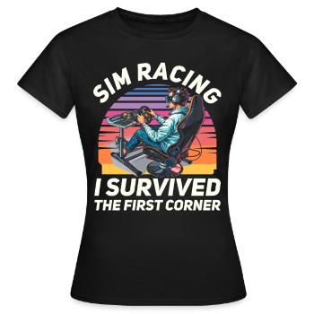 Simulator Cockpit Esports Sim Racing - Women's T-Shirt - black - Front - AI Model Female 172 dark (172cm)